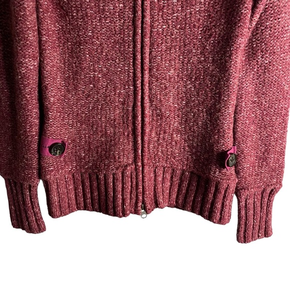 Lole Women's Red Full Zip Crewneck Knit Sweater - Picture 3 of 8